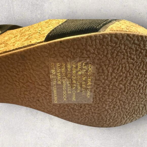 Justfab Good Times Only Women's Sandals Wedge Heel Black Size 10-BNIB - Picture 5 of 10